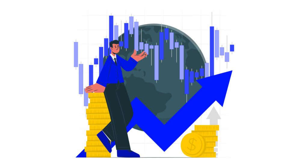 ilustracion sobre las inversiones en bolsa